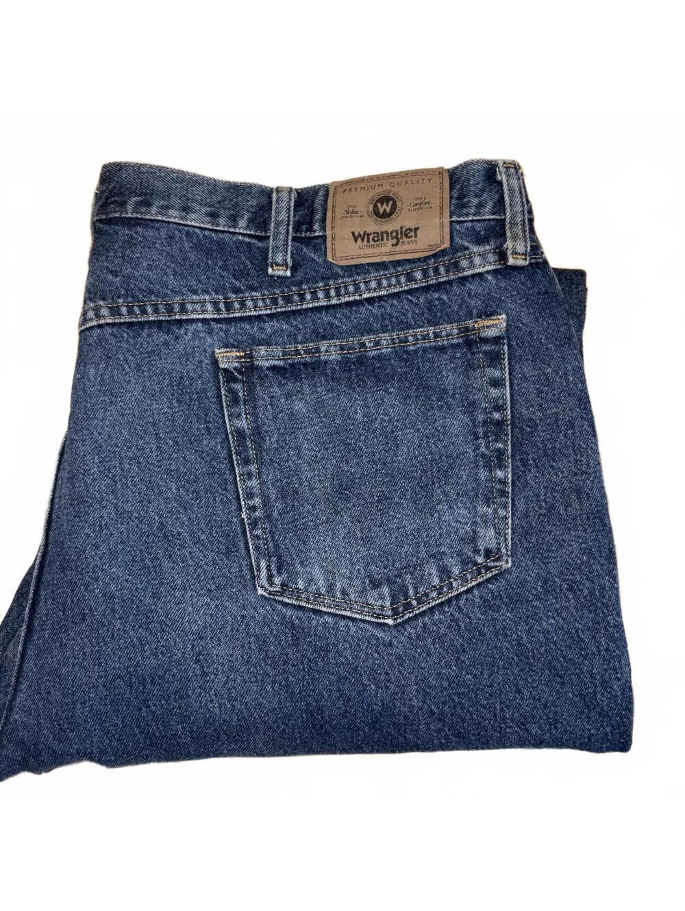 Wrangler Relaxed Fit Classic Blue Denim Mens Jeans W 44 L 30 WorK Casual Pants